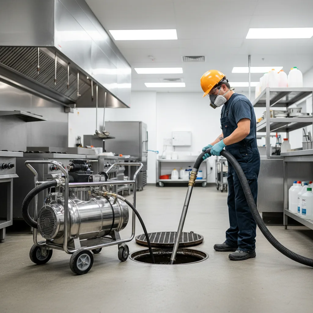 Grease trap service professional